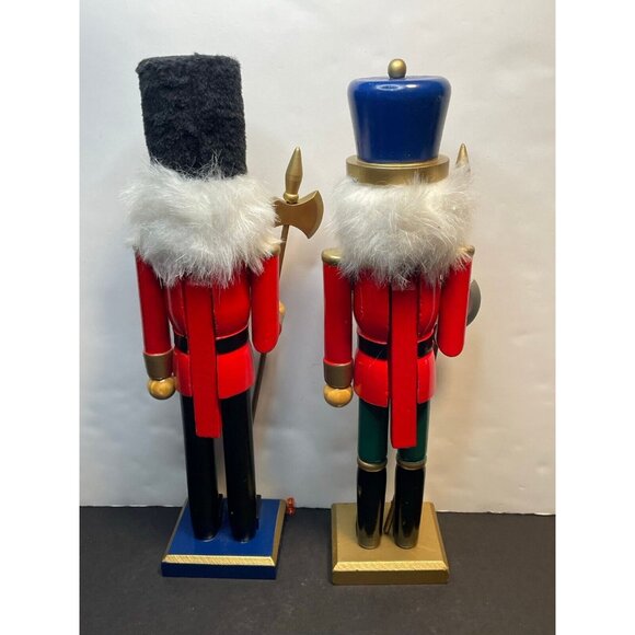 set of 2 Nutcracker Soldier large 15" Christmas decor wood - Picture 2 of 16
